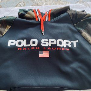 POLO SPORT RALPH LAUREN Camo Hoodie - Black/Green/Orange (Men's Medium)